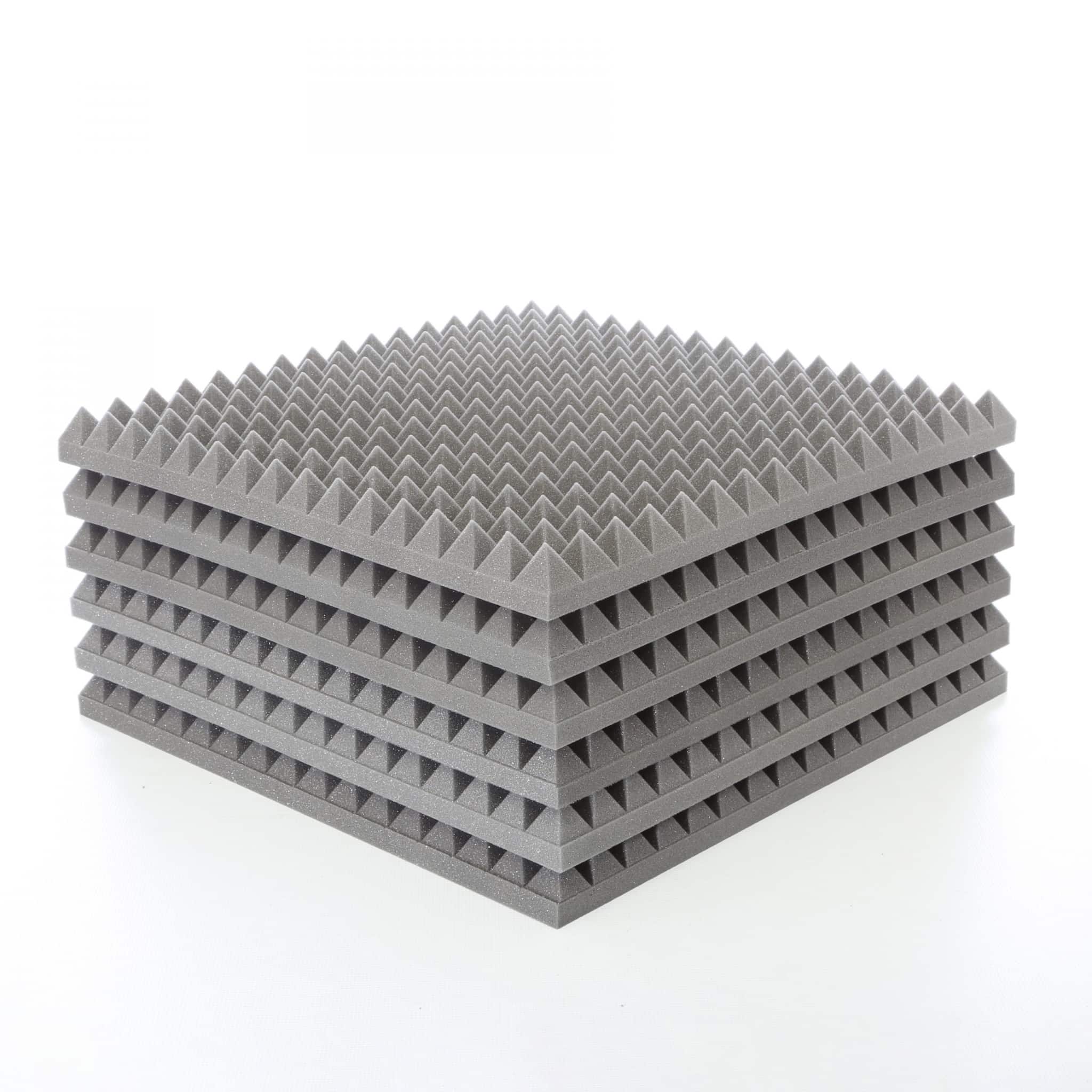 Grey Large Acoustic Foam Pyramid Panels Scaled